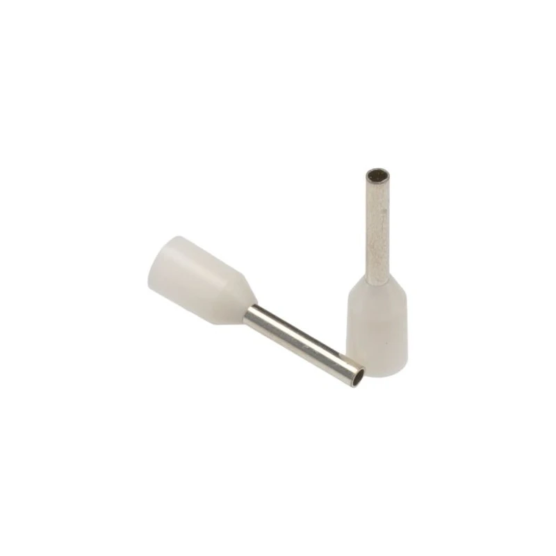 RS PRO Insulated Crimp Bootlace Ferrule 8 mm Pin Length 1.3 mm Pin Diameter White to 20 AWG Wire Size 458-689