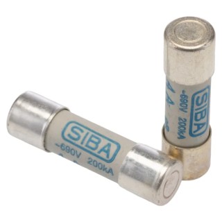 SIBA 4A Ceramic Cartridge Fuse 10 x 38 mm, Fast Acting, 700V ac, Series URZ, Model 50-179-06/4A