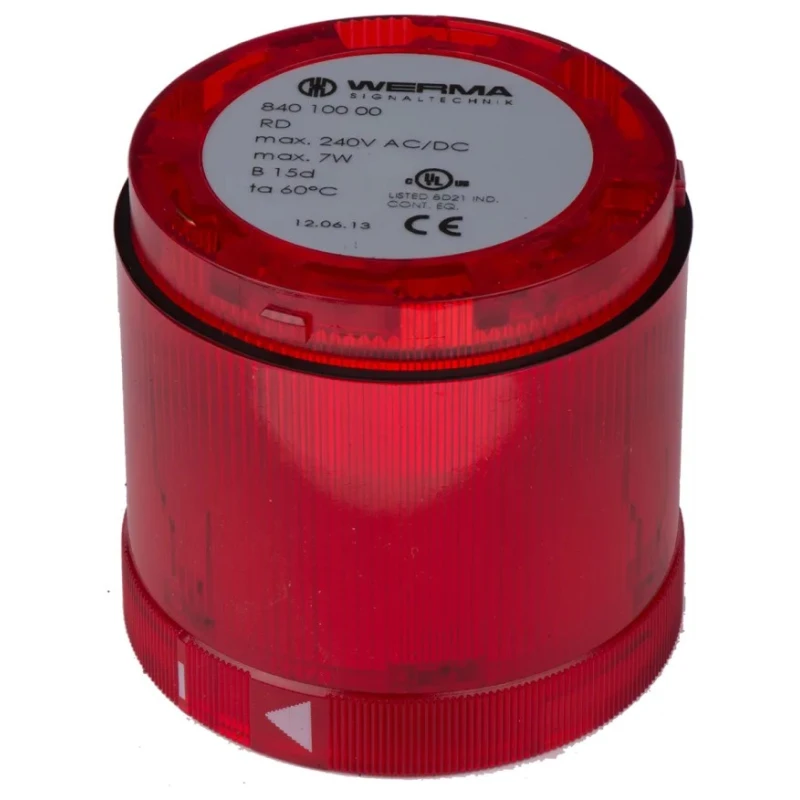 Werma 840 Series Red Steady Effect Beacon Unit Filament Bulb 240V AC/DC IP54 