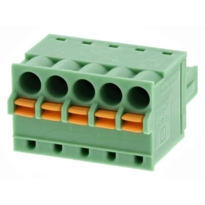 Phoenix Contact FK-MCP 1.5/5-ST-3.81 Series Pluggable Terminal Block, 5-Contact, 3.81 mm Pitch, 1 Row, 160V, 8A 1851070