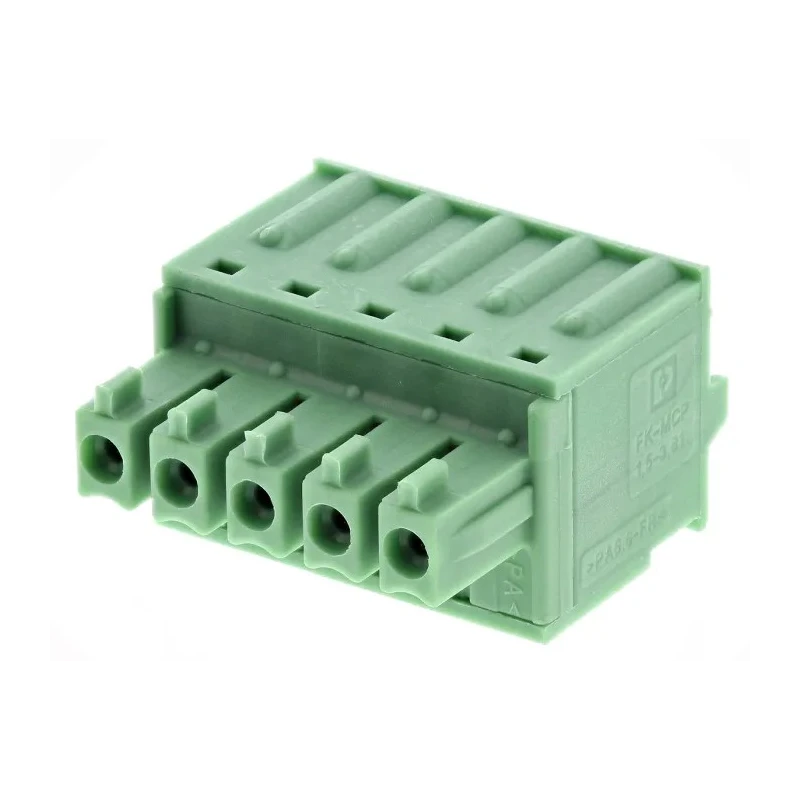Phoenix Contact FK-MCP 1.5/5-ST-3.81 Series Pluggable Terminal Block, 5-Contact, 3.81 mm Pitch, 1 Row, 160V, 8A 1851070