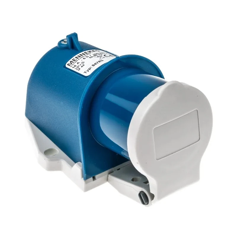 MENNEKES Industrial Power Connector Wall Mount 3-Pole 16A 230V IP44 Blue PowerTOP 