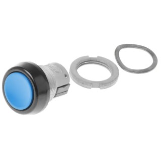 ITW Switches 76-94 Series Push Button Switch Panel Mount 22 mm Cutout Blue SPDT IP67 76-9410/439088N