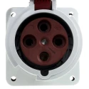 MENNEKES Industrial Power Connector 63A 400V IP67 Red Panel Mount SoftCONTACT 