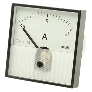 HOBUT DIN Range Analogue Panel Ammeter 100 A AC/DC, Horizontal Scale, Flame Retardant Case PD721MCS10A/1-001