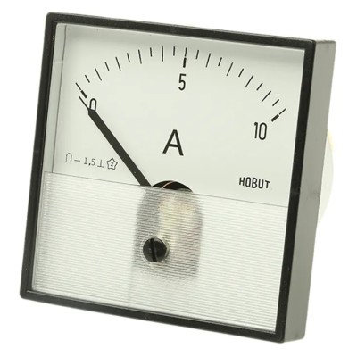 HOBUT DIN Range Analogue Panel Ammeter 100 A AC/DC, Horizontal Scale, Flame Retardant Case PD721MCS10A/1-001