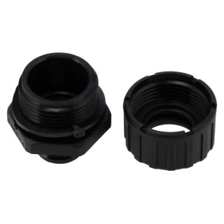 Adaptaflex Black Conduit Fitting 16 mm Nominal Size PG9 Thread Polyamide 66 Material IP67 Rated ASF16/PG9/A & AWB16