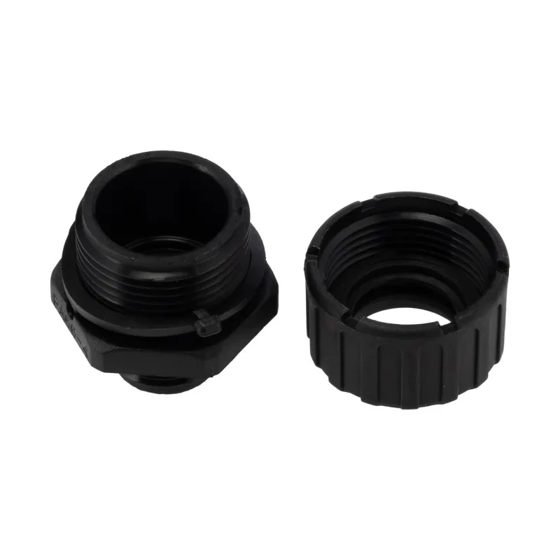Adaptaflex Black Conduit Fitting 16 mm Nominal Size PG9 Thread Polyamide 66 Material IP67 Rated ASF16/PG9/A & AWB16