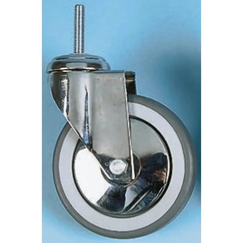 Tente Swivel Castor, 100 kg Capacity, 125 mm Wheel Diameter, Rubber Wheel, Polypropylene Hub, Medium 7470PJO125P30CHC10X90