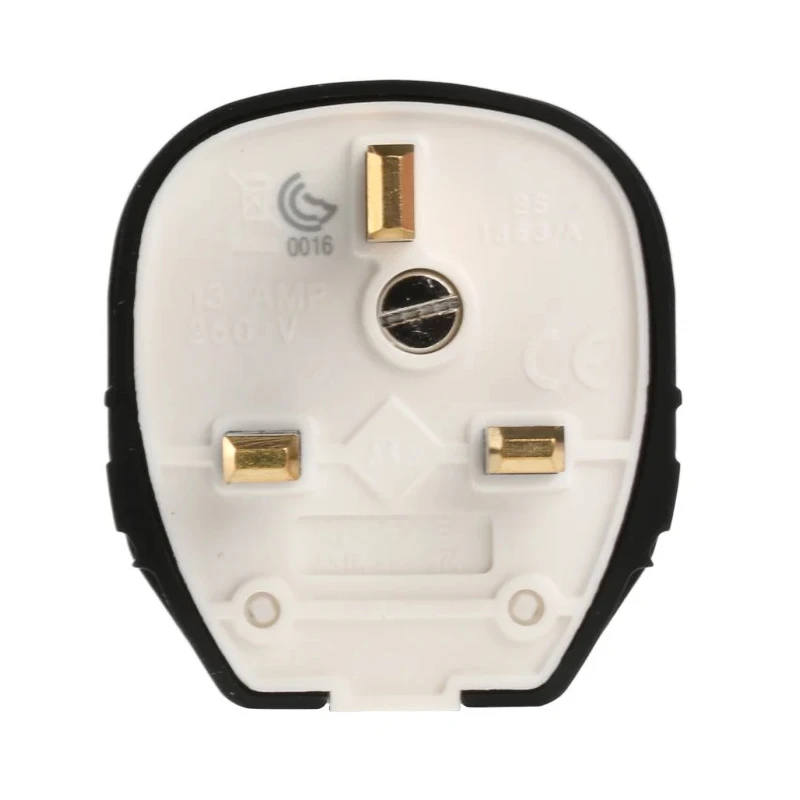 MK Electric 13A 250V UK Mains Plug Black Cable Polyvinyl Chloride Urea Formaldehyde Screw Termination 655 BLK