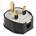 MK Electric 13A 250V UK Mains Plug Black Cable Polyvinyl Chloride Urea Formaldehyde Screw Termination 655 BLK