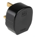 MK Electric 13A 250V UK Mains Plug Black Cable Polyvinyl Chloride Urea Formaldehyde Screw Termination 655 BLK