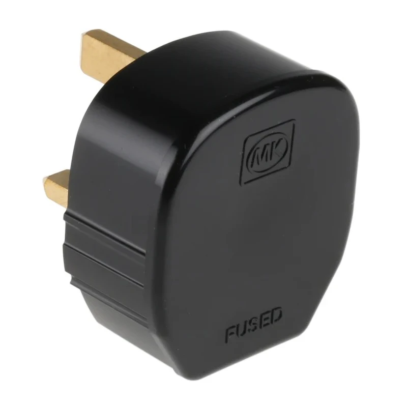 MK Electric 13A 250V UK Mains Plug Black Cable Polyvinyl Chloride Urea Formaldehyde Screw Termination 655 BLK