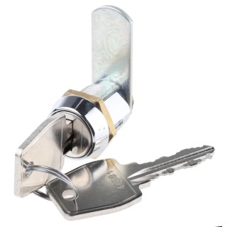 RS PRO Keyed Camlock 20 mm Panel-to-Tongue, Chrome Finish 0806/51/2