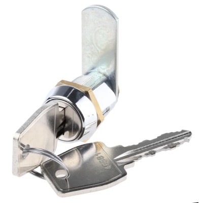 RS PRO Keyed Camlock 20 mm Panel-to-Tongue, Chrome Finish 0806/51/2