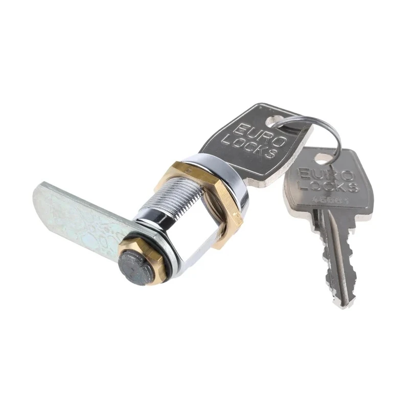 RS PRO Keyed Camlock 20 mm Panel-to-Tongue, Chrome Finish 0806/51/2