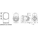 Euro-Locks a Lowe & Fletcher group Company Chrome Finish Keyed Camlock 16 mm Panel-to-Tongue 19.1 x 16.1 mm 4648-03-2