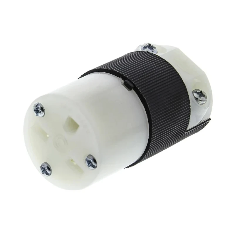 Hubbell 15A 250V USA Mains Connector Black Nylon Cable Screw Termination HBL5669C