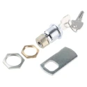 Euro-Locks a Lowe & Fletcher group Company Camlock Chrome Finish Keyed Unlock, 19 mm Panel-to-Tongue Depth F6E-03-2 (405E)