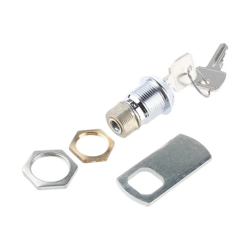 Euro-Locks a Lowe & Fletcher group Company Camlock Chrome Finish Keyed Unlock, 19 mm Panel-to-Tongue Depth F6E-03-2 (405E)
