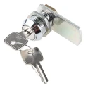 Euro-Locks a Lowe & Fletcher group Company Camlock Chrome Finish Keyed Unlock, 19 mm Panel-to-Tongue Depth F6E-03-2 (405E)