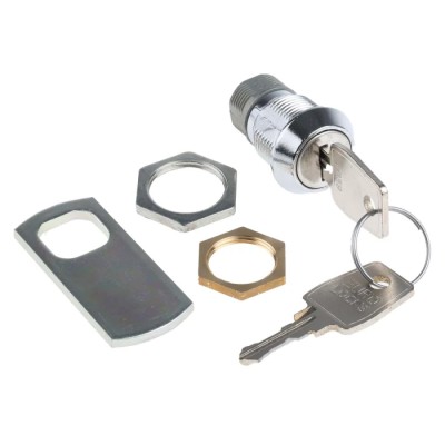Euro-Locks a Lowe & Fletcher Group Company Chrome Plated Keyed Camlock 19 mm Panel-to-Tongue Depth F6-53-2