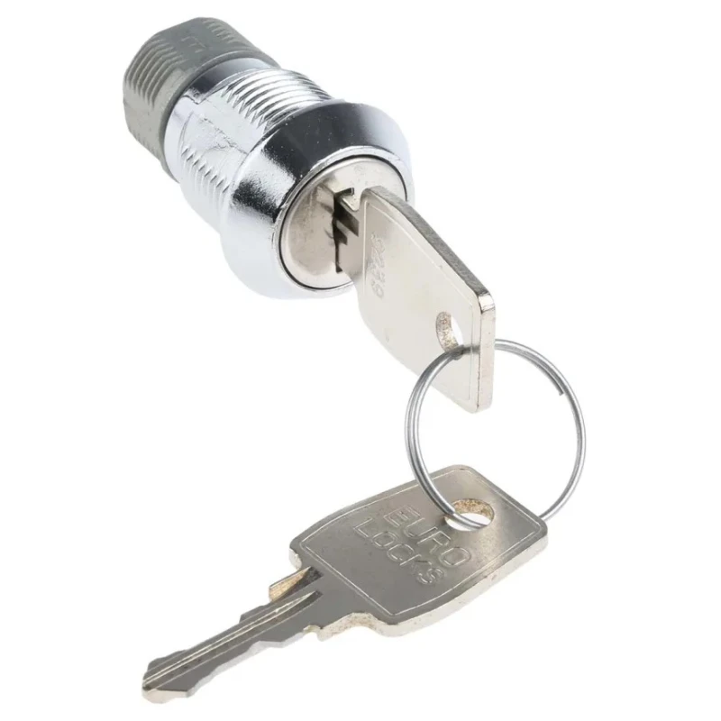 Euro-Locks a Lowe & Fletcher Group Company Chrome Plated Keyed Camlock 19 mm Panel-to-Tongue Depth F6-53-2
