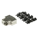 MH Connectors ABS Angled D-Sub Backshell 15 Way Strain Relief Nickel Plated Housing MHD45PK