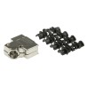 MH Connectors ABS Angled D-Sub Backshell 15 Way Strain Relief Nickel Plated Housing MHD45PK