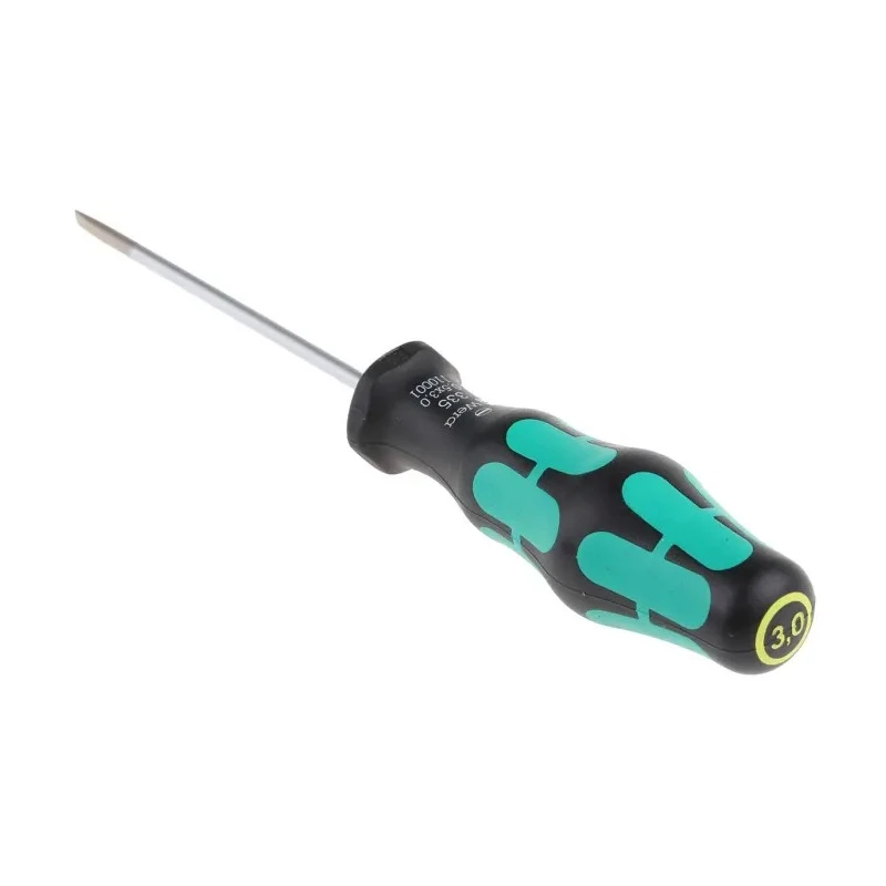 Wera Standard Slotted Screwdriver 3 mm Tip, 0.5 mm Thickness, 80 mm Blade, 161 mm Overall, Insulated 05110001001