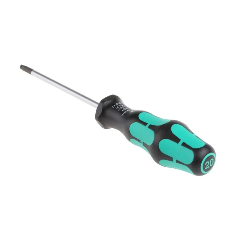 Wera Standard Torx & Torx Plus Screwdriver T20 Tip, 100 mm Blade, 198 mm Overall 05028010001