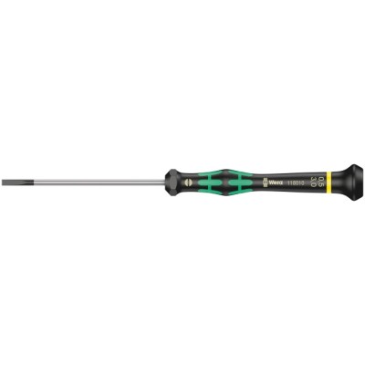 Wera Precision Screwdriver, Insulated Slotted Tip, 80 mm Blade Length, 177 mm Overall 05118010001