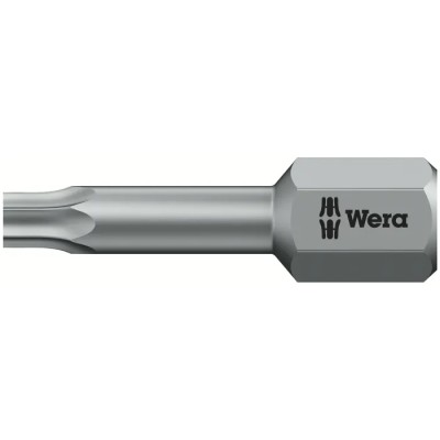Wera Screwdriver Bit T15, 6.35 mm Hex Drive, 25 mm Overall Length 05066308001