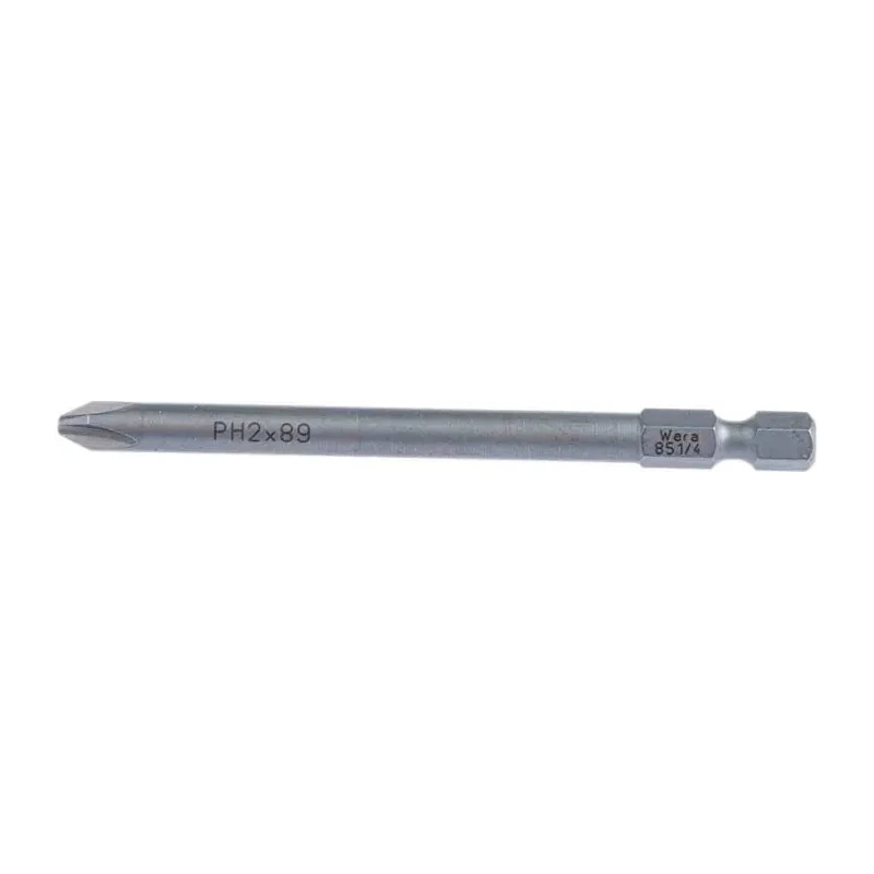 Wera Screwdriver Bit PH2 Phillips Drive Stainless Steel 89 mm Length 05059775001
