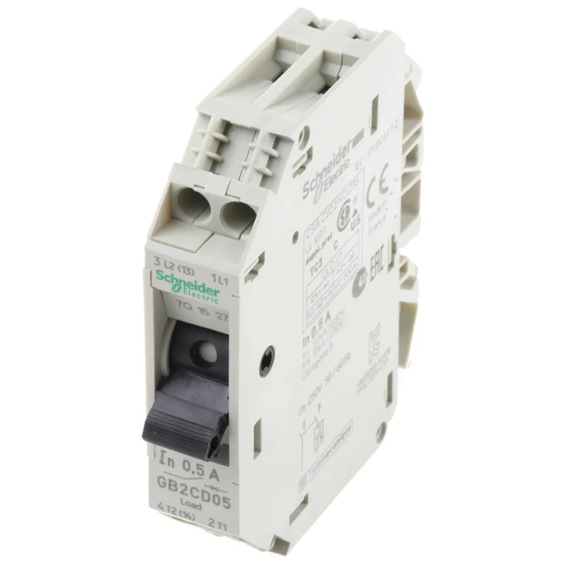 Schneider Electric TeSys GB2 Thermal Circuit Breaker 500mA Current Rating 1-Pole DIN Rail GB2CD05