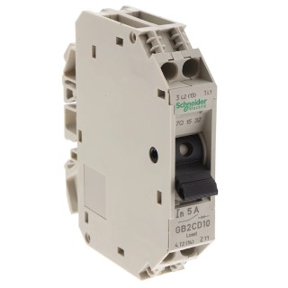 Schneider Electric TeSys GB2 Thermal Circuit Breaker 5A Current Rating 1-Pole DIN Rail Mount GB2CD10