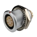 LEMO Circular Connector Panel Mount 22 mm Socket Female 8 Contacts 13A 2350V IP50 Brass Housing 3B Series EGG.3B.308.CLL