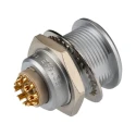 LEMO Circular Connector Panel Mount 22 mm Socket Female 8 Contacts 13A 2350V IP50 Brass Housing 3B Series EGG.3B.308.CLL