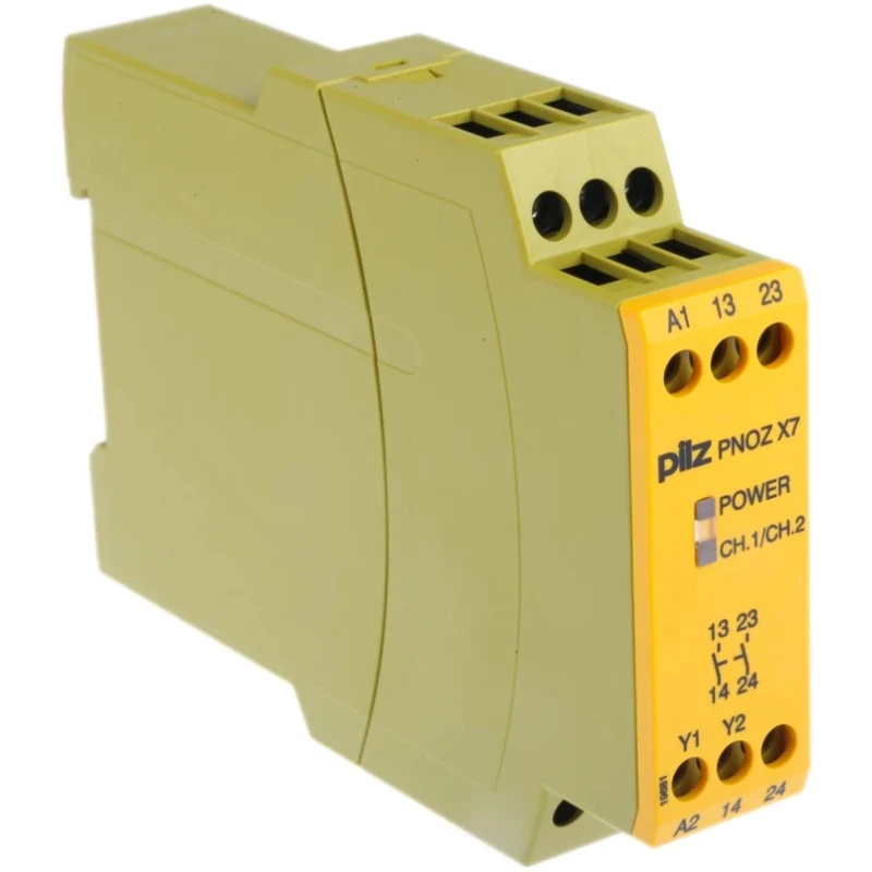 Pilz PNOZ X7 24V ac/dc Safety Relay with 2 Safety Contacts and 1 Auxiliary Contact 774059