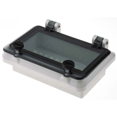 RS PRO Grey Polycarbonate IP44 Inspection Window for use with DIN 43880, 46277-3 IP44