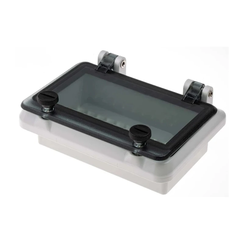 RS PRO Grey Polycarbonate IP44 Inspection Window for use with DIN 43880, 46277-3 IP44