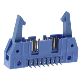 TE Connectivity AMP-LATCH Series Right Angle Through Hole PCB Header 16 Contacts 2.54 mm Pitch 2 Row Shrouded 2-5499141-3