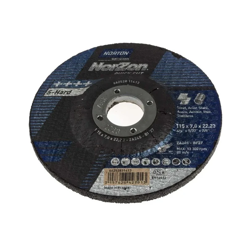 Norton Zirconium Abrasive Grinding Disc 115 mm Diameter P24 Grit 66252831413