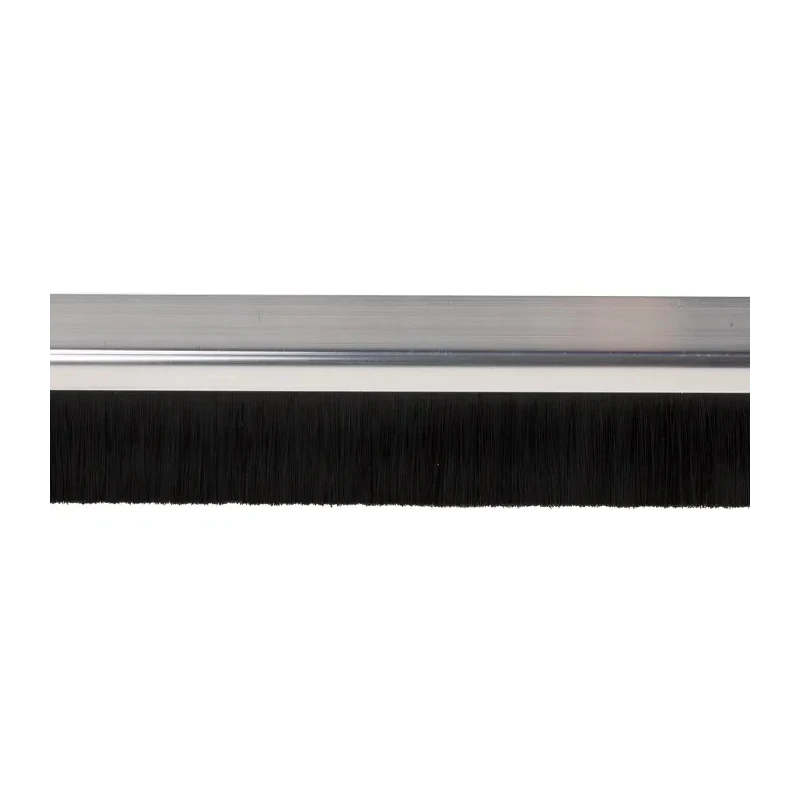 RS PRO Black Aluminium Nylon Brush Strip 25 mm 180° H-Profile Looped Insert 326-9836