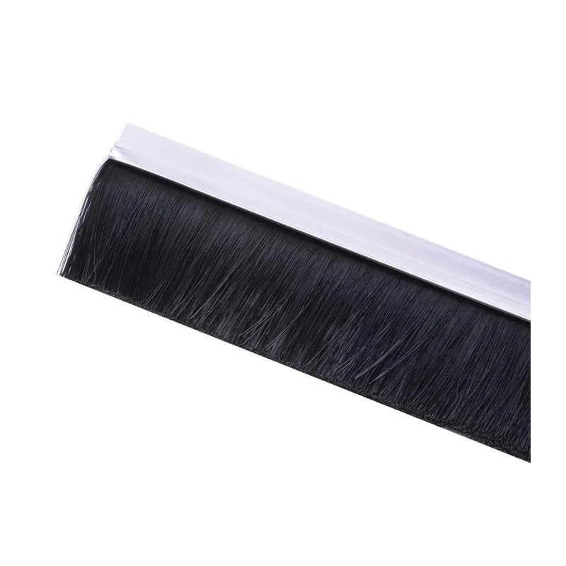 RS PRO Black Aluminium Nylon Brush Strip 50 mm 180° h-Profile Looped Insert 326-9909