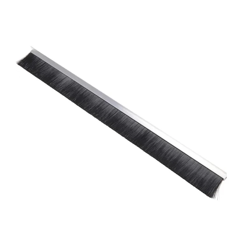 RS PRO Black Aluminium Nylon Brush Strip 75 mm Length 90° F-Profile Extruded Aluminium Carrier Nylon Bristles 326-9971