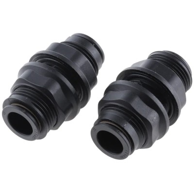 Legris LF3000 Series Pneumatic Bulkhead Connector Male/Female Push-In Tube Fitting 12 mm 20 bar 80°C Nickel Finish LF3000