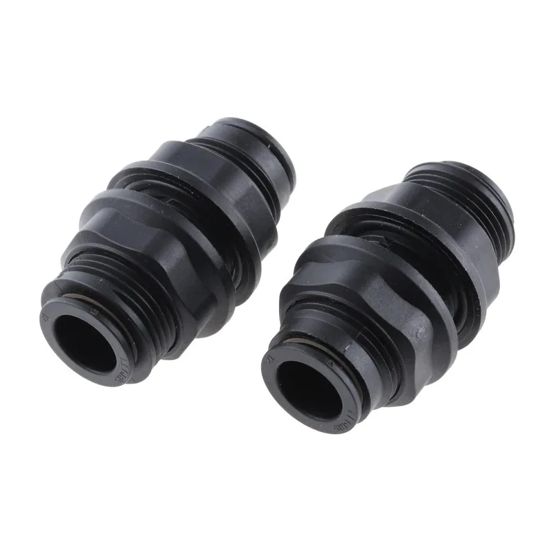 Legris LF3000 Series Pneumatic Bulkhead Connector Male/Female Push-In Tube Fitting 12 mm 20 bar 80°C Nickel Finish LF3000