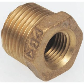 RS PRO Bronze Threaded Fitting Straight Reducer Bush Male BSPT 1 in to Female BSPP 3/4 in 297-2222
