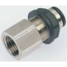 Legris Pneumatic Threaded-to-Tube Fitting Female G 1/4, Push-In 4 mm Brass Nickel Finish LF3000